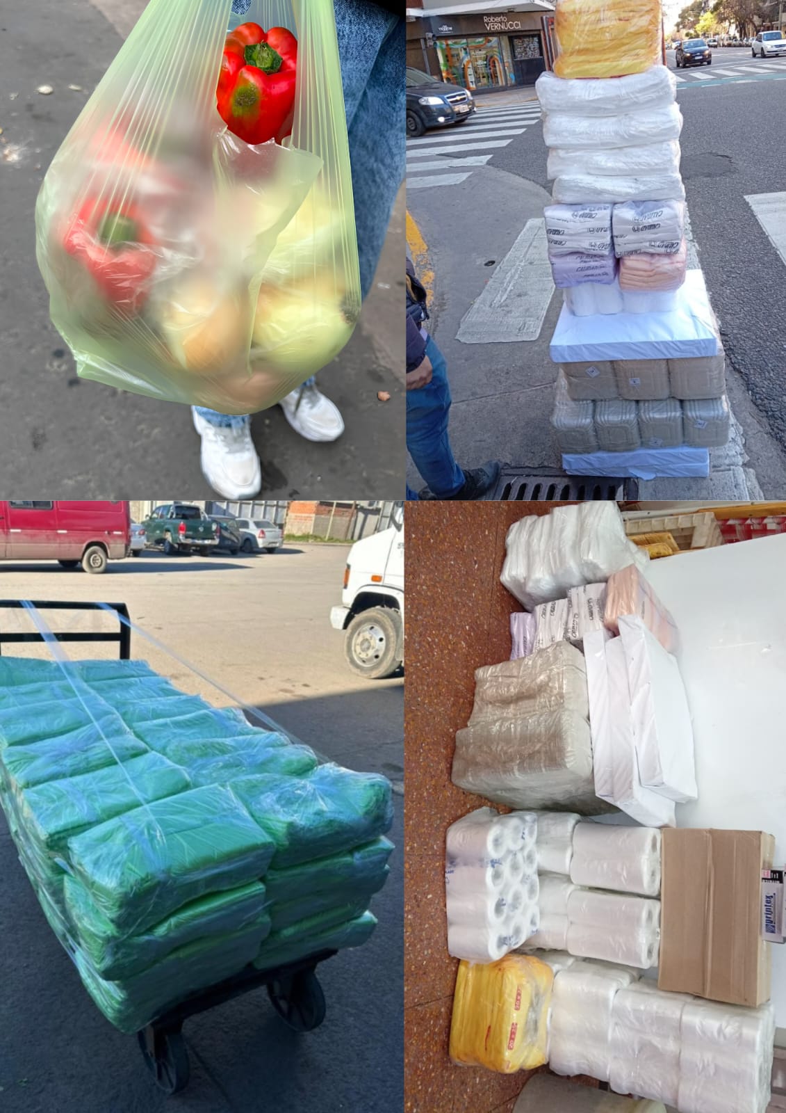 Collage de entregas y productos de Distribuidora Santiago